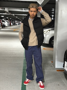 「アイテム（ダウンベスト）」を使った、けにっくす憤怒。さん（メンズ・168cm）の秋コーディネート