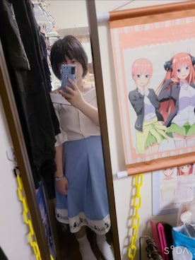 「アイテム（ソックス/靴下）」を使った、中村灰夜さん（レディース・144cm）の夏コーディネート