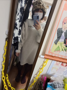 「アイテム（タイツ/ストッキング）」を使った、中村灰夜さん（レディース・144cm）の冬コーディネート