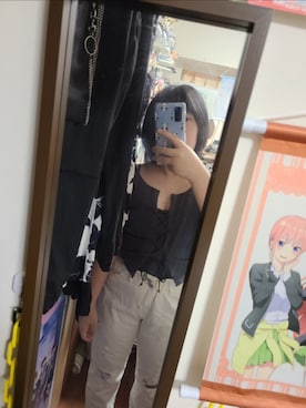 「GRL（グレイル）のアイテム（Tシャツ/カットソー）」を使った、中村灰夜さん（レディース・144cm）の秋コーディネート