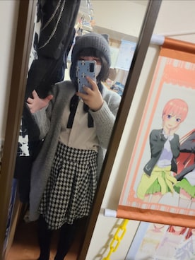 「アイテム（レッグウェア）」を使った、中村灰夜さん（レディース・144cm）の冬コーディネート