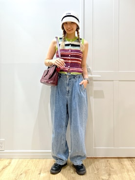 「アイテム（キーケース/キーアクセサリー）」を使った、せいらさん（レディース・163cm）の夏コーディネート