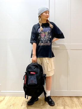 「アイテム（ポーチ）」を使った、せいらさん（レディース・163cm）の夏コーディネート