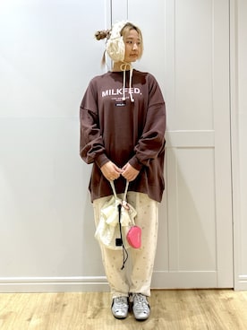 「アイテム（ポーチ）」を使った、せいらさん（レディース・163cm）の冬コーディネート