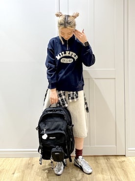 「アイテム（キーホルダー）」を使った、せいらさん（レディース・163cm）の冬コーディネート