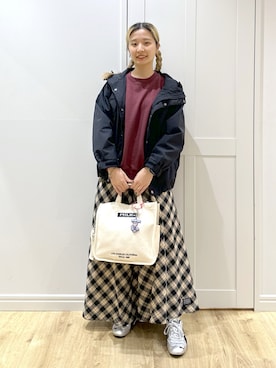 「アイテム（キーホルダー）」を使った、せいらさん（レディース・163cm）の秋コーディネート