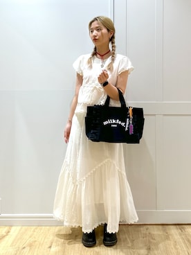 「アイテム（ポーチ）」を使った、せいらさん（レディース・163cm）の夏コーディネート
