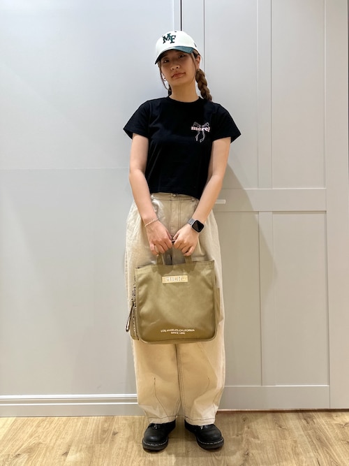 EMBROIDERED BAR SHOULDER BAG W/STRAP - ミニポーチ付き