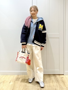 「アイテム（ポーチ）」を使った、せいらさん（レディース・163cm）の秋コーディネート