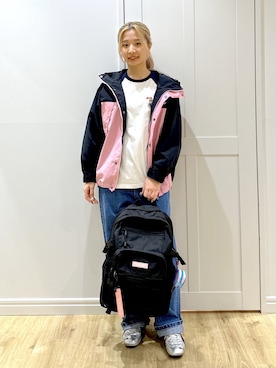 「アイテム（ポーチ）」を使った、せいらさん（レディース・163cm）の冬コーディネート