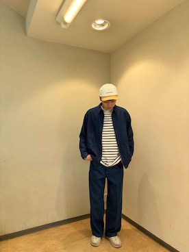 「アイテム（デニムジャケット）」を使った、みやけけいたさん（メンズ・177cm）の夏コーディネート