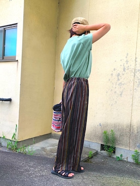 「ROXY（ロキシー）のアイテム（キャップ）」を使った、furxpuxmさん（レディース・158cm）の夏コーディネート