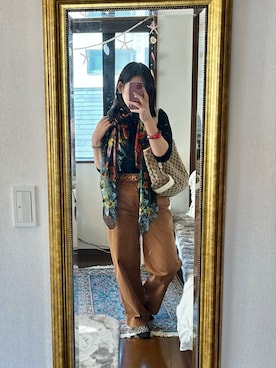 「Desigual（デシグアル）のアイテム（アクセサリー）」を使った、kinakuroさん（レディース・168cm）の冬コーディネート