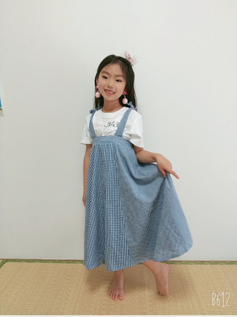 「キッズコーデ、キッズファッション、アイリナ」｜「i.Rinaのアイテム（スカート、ブルー系）」を使った、ぱ～んさん（レディース・165cm）の秋コーディネートの1枚目の写真