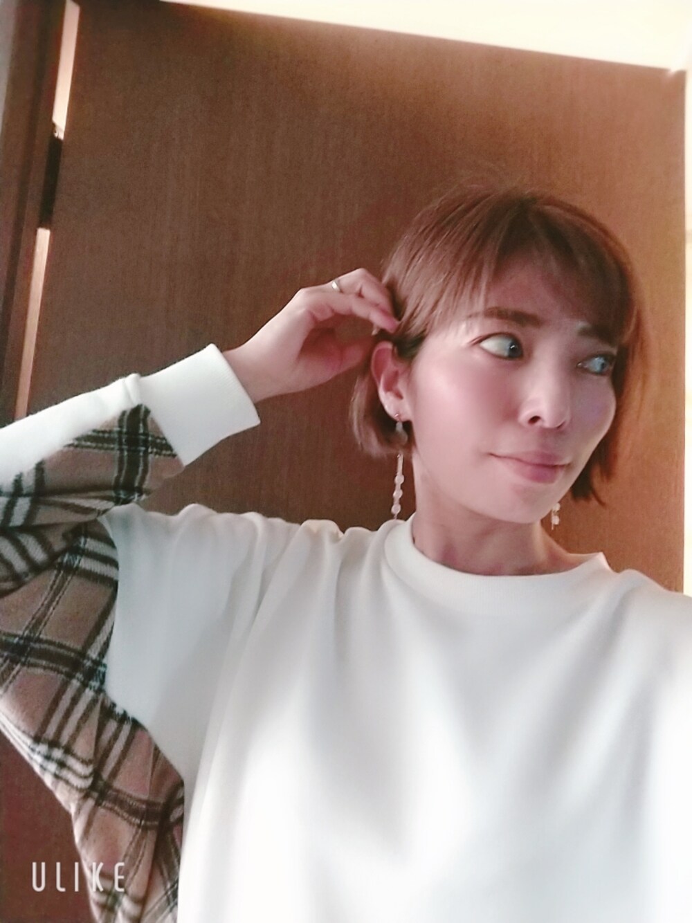 「カジュアル、ゆったりコーデ、ママコーデ、ママファッション、アイリナ、i.rina」｜「i.Rinaのアイテム（スウェット、ホワイト系）」を使った、ぱ～んさん（レディース・165cm）の秋コーディネートの1枚目の写真