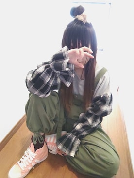 「メンヘラ」｜「アイテム（ピンク系）」を使った、せのさん（レディース・149cm）の春コーディネート