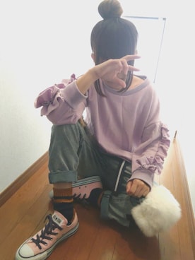 「メンヘラ」｜「アイテム（ピンク系）」を使った、せのさん（レディース・149cm）の秋コーディネート
