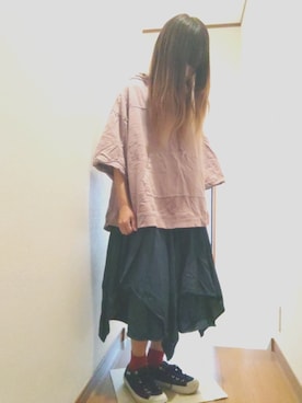 「axes femme（アクシーズファム）のアイテム（デニムスカート）」を使った、せのさん（レディース・149cm）の夏コーディネート