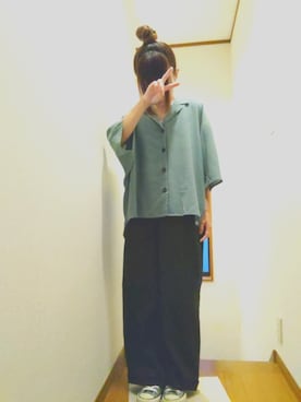 「AZUL（アズール）のアイテム（スラックス）」を使った、せのさん（レディース・149cm）の夏コーディネート
