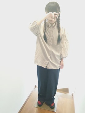 「GLOBAL WORK（グローバルワーク）のアイテム（チノパンツ）」を使った、せのさん（レディース・149cm）の秋コーディネート