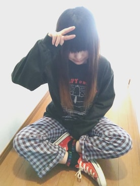 「SNOOPY（スヌーピー）のアイテム（トップス）」を使った、せのさん（レディース・149cm）の春コーディネート