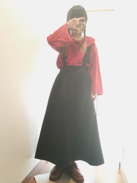 「ワークブーツ」｜せのさん（レディース・149cm）の冬コーディネート
