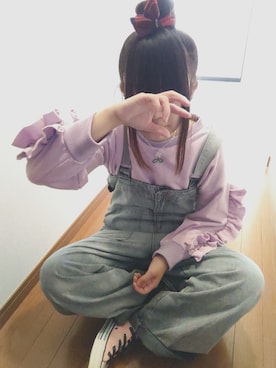 「tiptop（ティップトップ）のアイテム（オールインワン・サロペット）」を使った、せのさん（レディース・149cm）の冬コーディネート