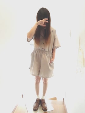 「プチブラ」｜「アイテム（オールインワン・サロペット）」を使った、せのさん（レディース・149cm）の夏コーディネート