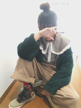 「rps（アールピーエス）のアイテム（オールインワン・サロペット）」を使った、せのさん（レディース・149cm）の冬コーディネート