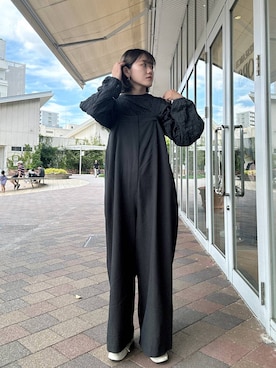 「骨格ウェーブ」｜「アイテム（オールインワン・サロペット）」を使った、moeさん（レディース・159cm）の夏コーディネート