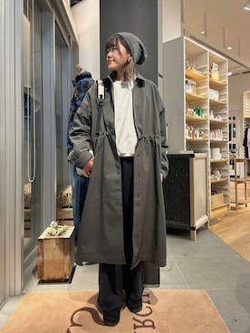 「doors」｜「アイテム（ステンカラーコート）」を使った、moeさん（レディース・159cm）の冬コーディネート