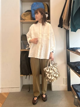 「ブラウスが主役の春コーデ」｜moeさん（レディース・159cm）の春コーディネート