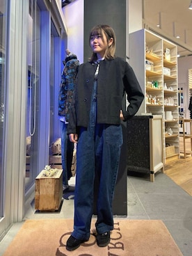 「doors」｜「アイテム（ノーカラージャケット）」を使った、moeさん（レディース・159cm）の冬コーディネート