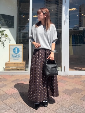 「URBAN RESEARCH DOORS（アーバンリサーチドアーズ）のスクエアトゥリボンミュール（サンダル）」を使った、moeさん（レディース・159cm）の秋コーディネート