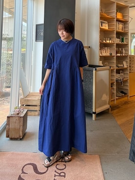 2サイズ展開』コットンシルクサイドギャザーワンピースを使った人気