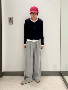 「URBAN RESEARCH（アーバンリサーチ）の『UR TECH SMOOTHLUXE』ウール混タックギャザーストレートパンツ（その他パンツ、グレー系）」を使った、moeさん（レディース・159cm）の秋コーディネート