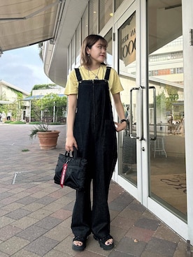 「骨格ウェーブ」｜「アイテム（オールインワン・サロペット）」を使った、moeさん（レディース・159cm）の夏コーディネート