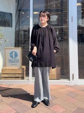「URBAN RESEARCH DOORS（アーバンリサーチドアーズ）のカフタンチュニック（その他トップス、ブラック系）」を使った、moeさん（レディース・159cm）の春コーディネート