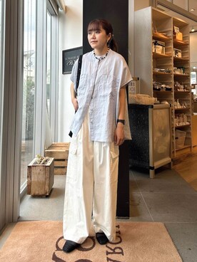 「ウェーブ×カジュアル」｜moeさん（レディース・159cm）の夏コーディネート