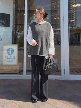 「HARUTA（ハルタ）の『別注』HARUTA×DOORS　キルトローファー（ローファー）」を使った、moeさん（レディース・159cm）の秋コーディネート