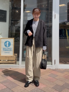 「アイテム（レインシューズ）」を使った、moeさん（レディース・159cm）の秋コーディネート