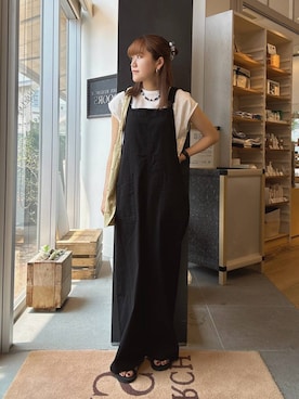 「骨格ウェーブ」｜「アイテム（オールインワン・サロペット）」を使った、moeさん（レディース・159cm）の夏コーディネート