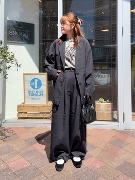 「FORK&SPOON（フォークアンドスプーン）のアイテム（Tシャツ/カットソー）」を使った、moeさん（レディース・159cm）の秋コーディネート