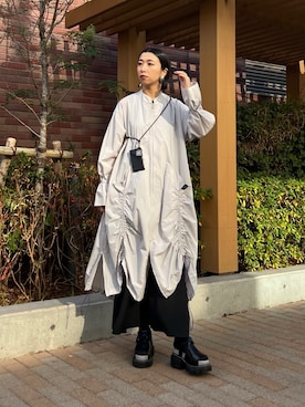 「UN3D.（アンスリード）のアイテム（その他アウター）」を使った、KUMIさん（レディース・168cm）の冬コーディネート