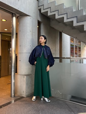 「UN3D.（アンスリード）のアイテム（ブルゾン）」を使った、KUMIさん（レディース・168cm）の冬コーディネート