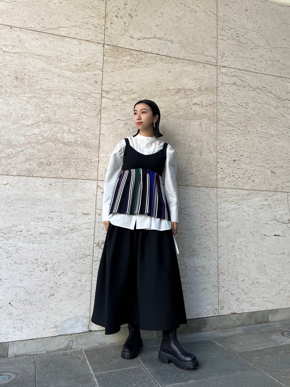 un3d アンスリード マルチストライプニットビスチェ UN3D.（アンスリード）の「マルチストライプニットビスチェ