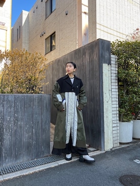 「UN3D.（アンスリード）のアイテム（その他アウター）」を使った、KUMIさん（レディース・168cm）の冬コーディネート