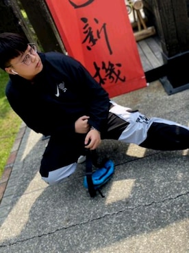 「NIKE（ナイキ）のアイテム（マウンテンパーカー）」を使った、Chiao Yanさん（メンズ・183cm）の夏コーディネート
