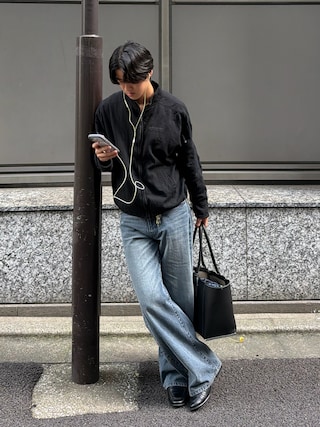 「sedacle(セダクル)のVintage Slub Straight Denim/ヴィンテージスラブストレートデニム(デニムパンツ)」を使った、Harutoさん(メンズ・178cm)の秋コーディネート