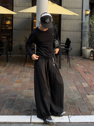 「THE CLE(ザクレ)のRAW EDGE LONG SLEEVE T-SHIRT / ロウエッジロングスリーブTシャツ(Tシャツ/カットソー)」を使った、Harutoさん(メンズ・178cm)の秋コーディネート